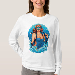 Vintages Grafikdesign Scuba Diver T-Shirt