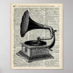 Vintages Grammophon Poster