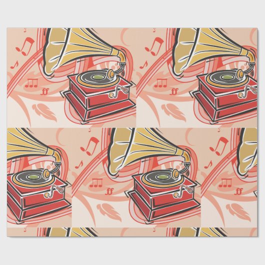 Vintages Gramophon Geschenkpapier (Flach)