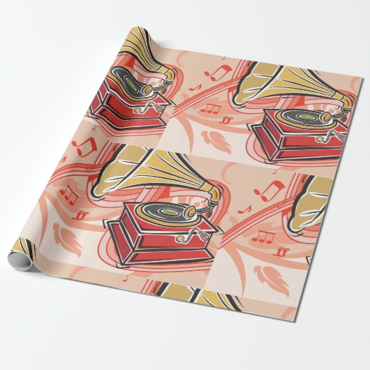 Vintages Gramophon Geschenkpapier (Ungerollt)