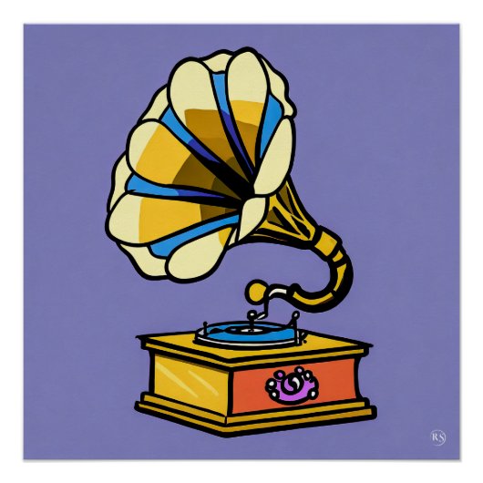 Vintages Gramophon-Glossarposter Poster (Vorderseite)