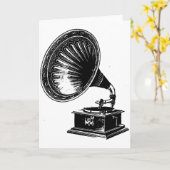 Vintages Gramophon Karte (Gelbe Blume)
