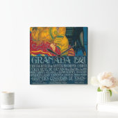 Vintages Granada Festival 1921 Quadratische Wanduhr (Zuhause)