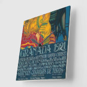 Vintages Granada Festival 1921 Quadratische Wanduhr (Winkel)