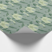 Vintages Granatapfel oder Früchte, pastellgrün Geschenkpapier (Ecke)