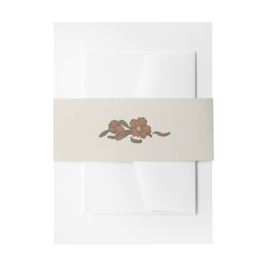 Vintages Granatapfelband Einladungsbanderole (Vorderseite Beispiel)