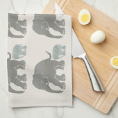 Vintages Grau auf Elfenbein-grafischem Küchentuch (Viertel Falte)