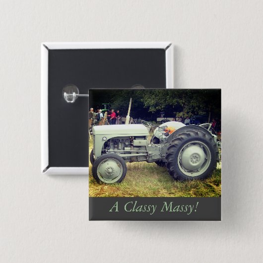 Vintages Graues Foto Button (Vorne & Hinten)