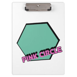 Vintages graues Hexagon mit rosa Circle Text Klemmbrett