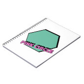 Vintages graues Hexagon mit rosa Circle Text Notizblock (Linke Seite)
