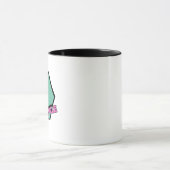 Vintages graues Hexagon mit rosa Circle Text Tasse (Zentrum)