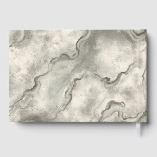 Vintages Graues Marble Wedding Gästebuchgeschenk Gästebuch (Rückseite)