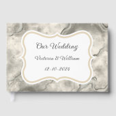 Vintages Graues Marble Wedding Gästebuchgeschenk Gästebuch (Vorderseite)