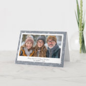 Vintages graues Schneeflocken Weihnachts-Foto Feiertagskarte (Vorderseite)