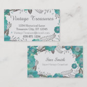 Vintages graues und schminkes rustikales Muster Visitenkarte (Vorne/Hinten)