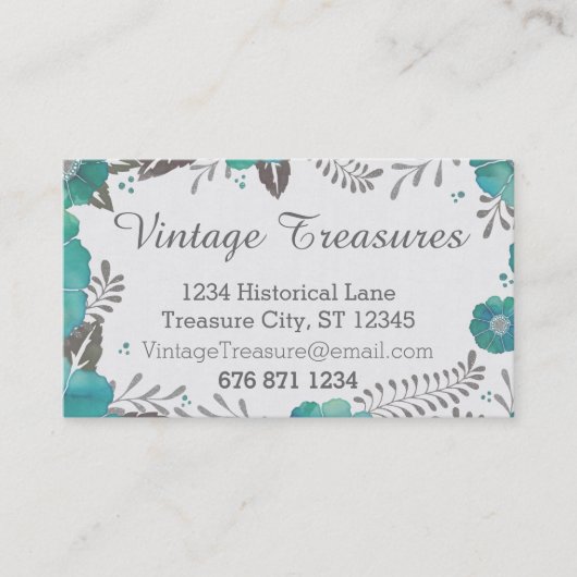 Vintages graues und schminkes rustikales Muster Visitenkarte (Vorderseite)