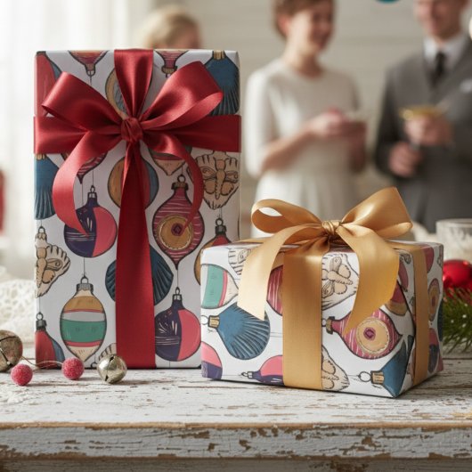 Vintages graues Weihnachtsschmuckpapier Geschenkpapier