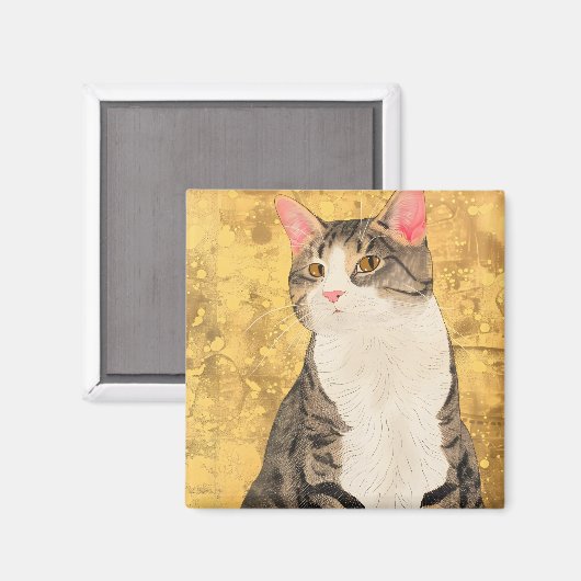 Vintages graues weißes Katapult Magnet (Vorderseite/Rückseite)