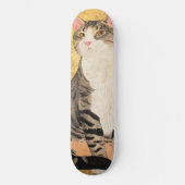 Vintages graues weißes Katapult Skateboard (Vorderseite)