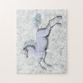 Vintages Graupferd auf dem Grauen Muster Puzzle (Vertikal)