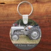 Vintages Grauschneckenzugmaschinen-Foto Schlüsselanhänger (Vorderseite)