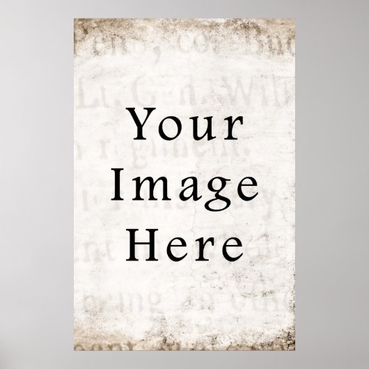 Vintages Gray Brown Tan Script Text Parchpaper Poster (Vorne)