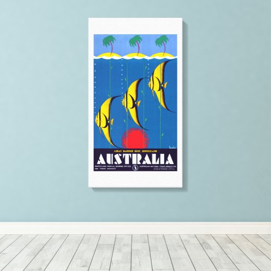 Vintages Great Barrier Reef Leinwanddruck (Insitu (Holzboden))