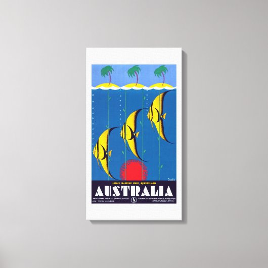 Vintages Great Barrier Reef Leinwanddruck (Vorderseite)