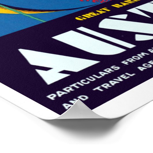 Vintages Great Barrier Reef Poster (Ecke)