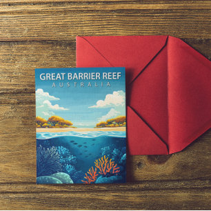 Vintages Great Barrier Reef Postkarte