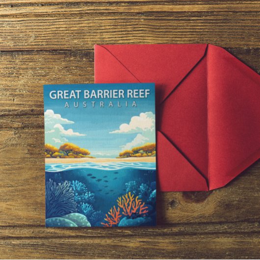 Vintages Great Barrier Reef Postkarte