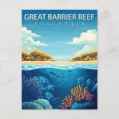 Vintages Great Barrier Reef Postkarte (Vorderseite)