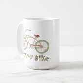 Vintages Green Bicycle I Liebe Meine Bike-Tasse Kaffeetasse (Vorderseite Links)