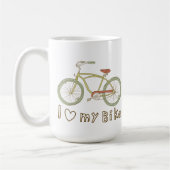 Vintages Green Bicycle I Liebe Meine Bike-Tasse Kaffeetasse (Links)