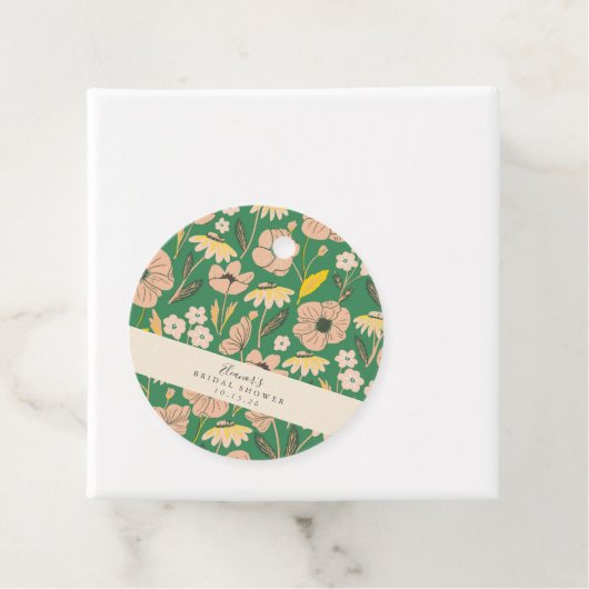 Vintages Green Boho Blumenbenutzerdefiniertes Brau Geschenkanhänger (Beispiel)