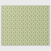 Vintages Green Damask Muster auf hellbeige Geschenkpapier (Flach)