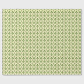 Vintages Green Damask Muster auf hellbeige Geschenkpapier (Flach)