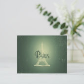 Vintages Green Eiffel Tower Paris Design Postkarte (Stehend Vorderseite)