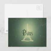 Vintages Green Eiffel Tower Paris Design Postkarte (Vorne/Hinten)