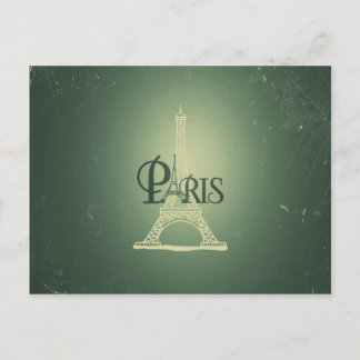Vintages Green Eiffel Tower Paris Design Postkarte