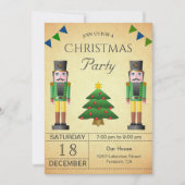 Vintages Green Nutcracker Weihnachts-Party Einladung (Vorderseite)
