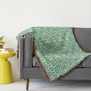 Vintages Green St Patrick Retro-Kleeblatt Decke
