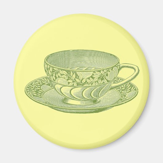Vintages Green Tee Cup Magnet (Vorne)