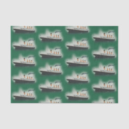 Vintages Green Titanic Ship Weihnachten Seidenpapier