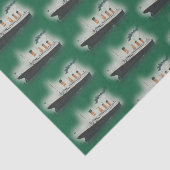 Vintages Green Titanic Ship Weihnachten Seidenpapier (Ausschnitt)