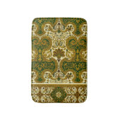 Vintages Green und Gold Floral Muster Badematte (Vorderseite Vertikal)