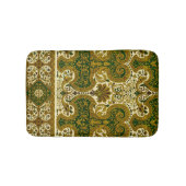 Vintages Green und Gold Floral Muster Badematte (Vorderseite)