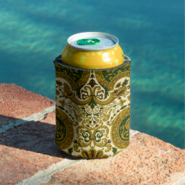 Vintages Green und Gold Floral Muster Dosenkühler