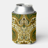 Vintages Green und Gold Floral Muster Dosenkühler (Kanne Vorderseite)