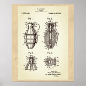 Vintages Grenade-Patent Poster (Vorne)